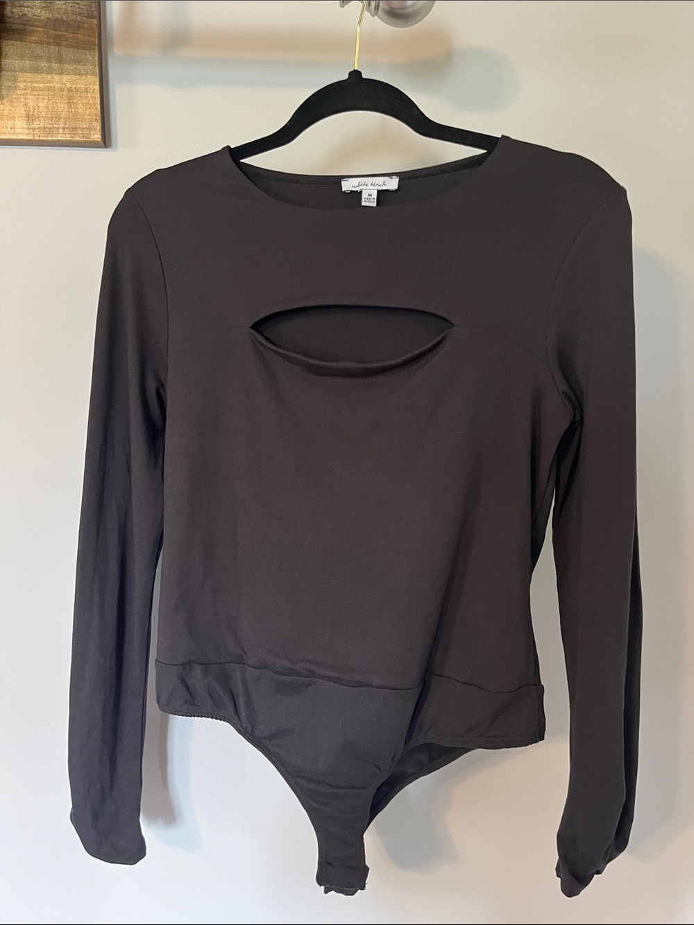 white birch Black Long Sleeve Cutout Bodysuit